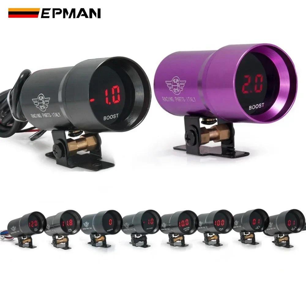 37mm Micro Digital Smoked Tachometer RPM AFR Boost Gauge Oil Press Water Oil Temp EGT Volt Vacuum Ga