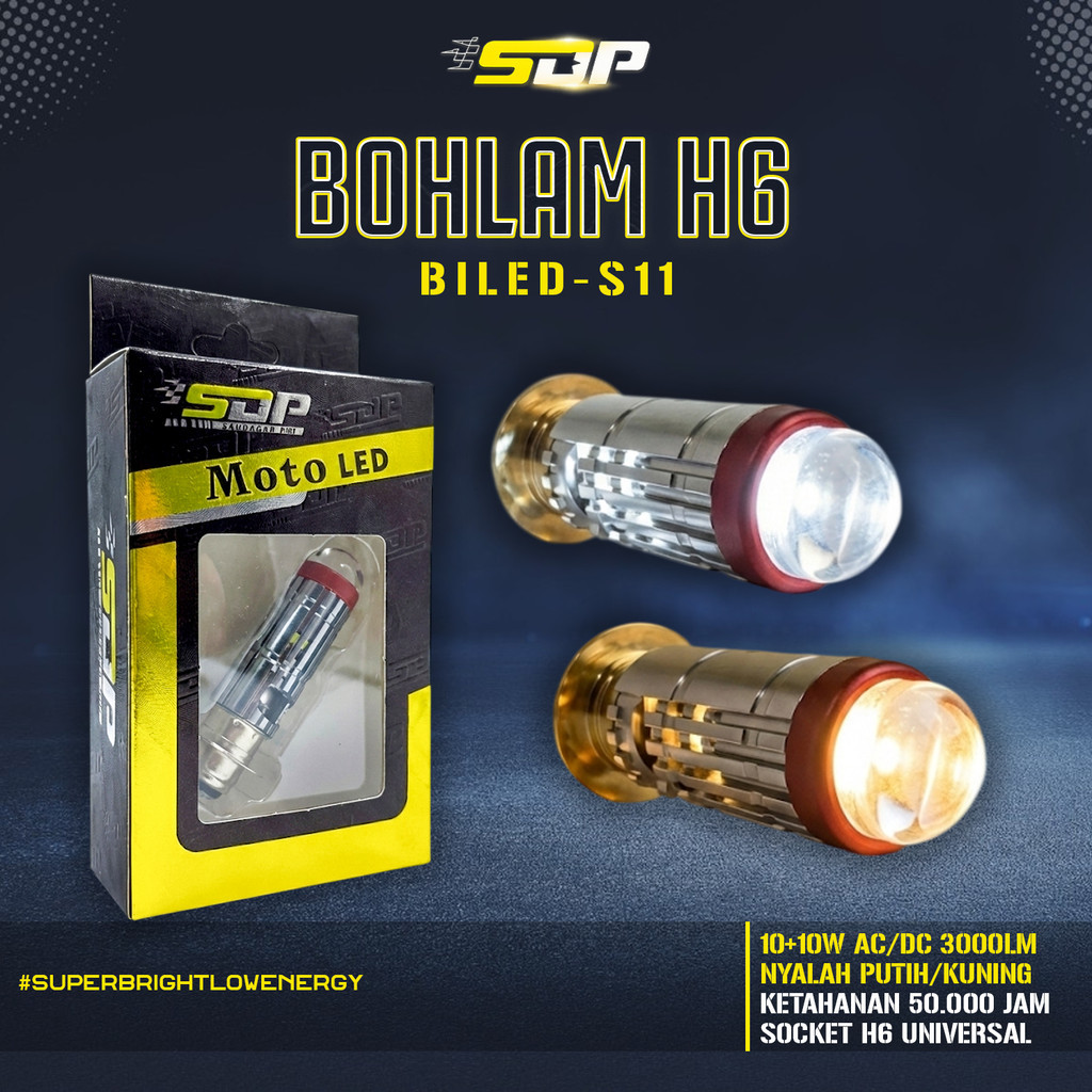 Bohlam Motor H6 BiLED SDP S11 Lampu Depan Super Terang Universal