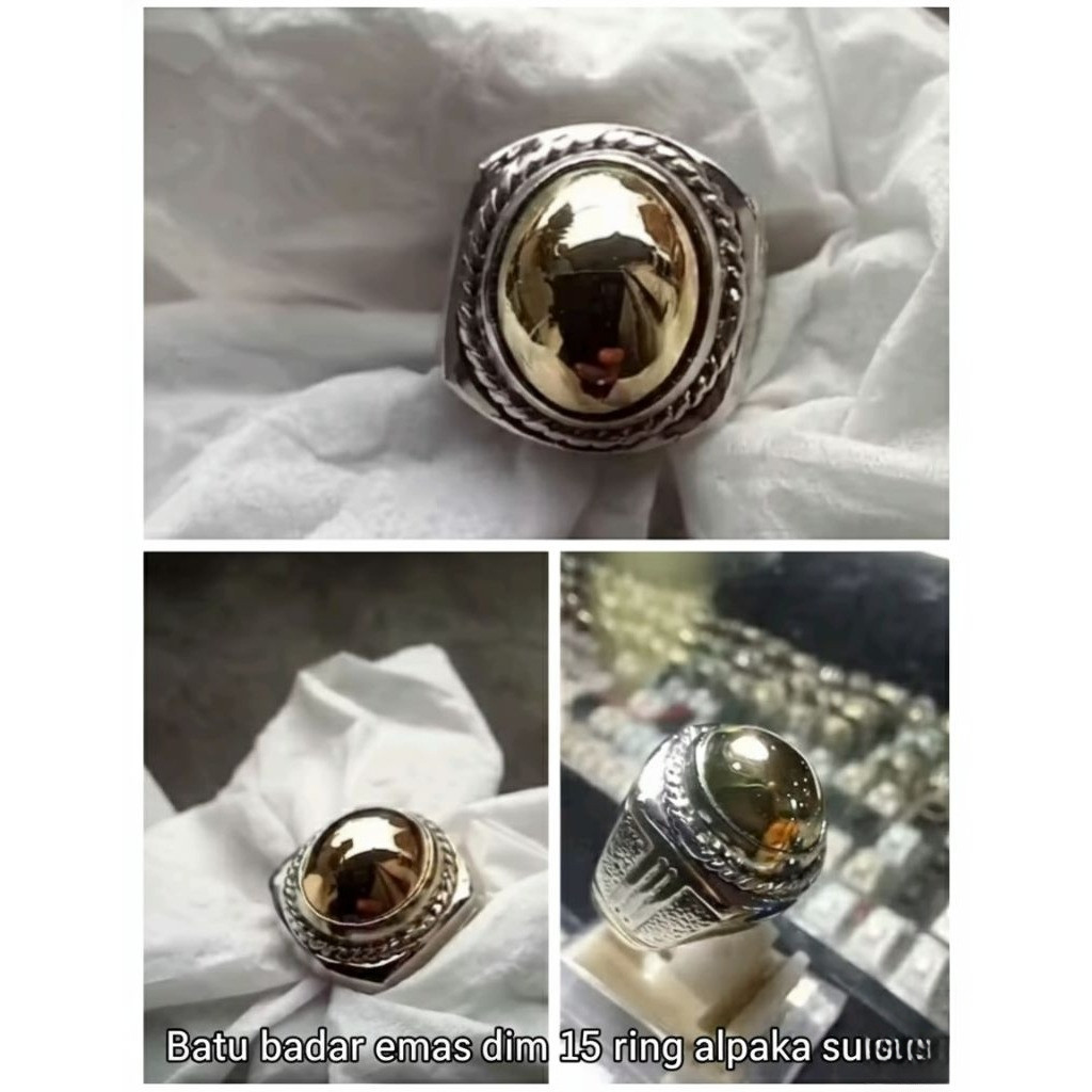 cincin batu badar emas dim 15 ring alpaka super elegan