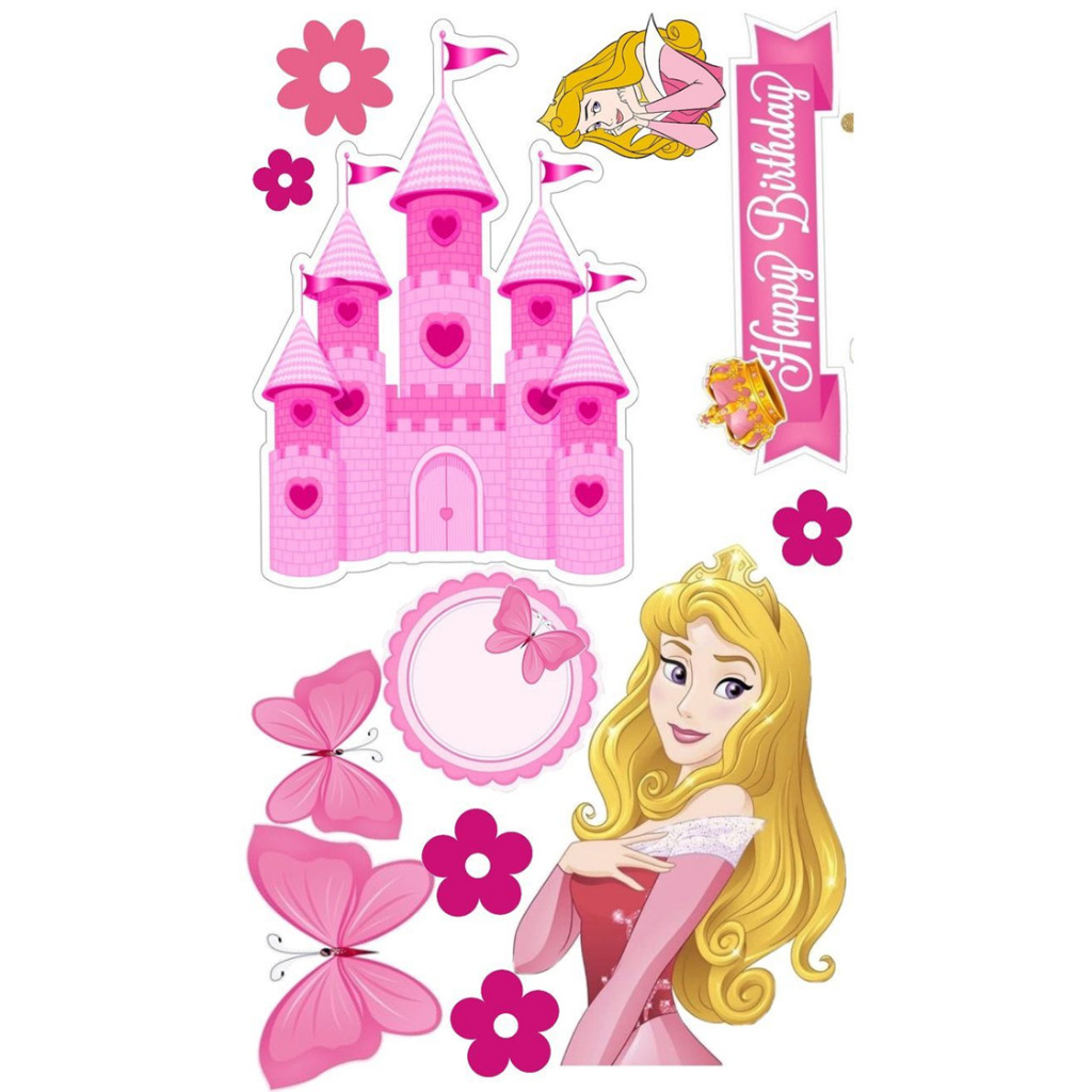 Topper Cake Princess Disney Custom Nama Karakter | Topper AURORA Disney Princess