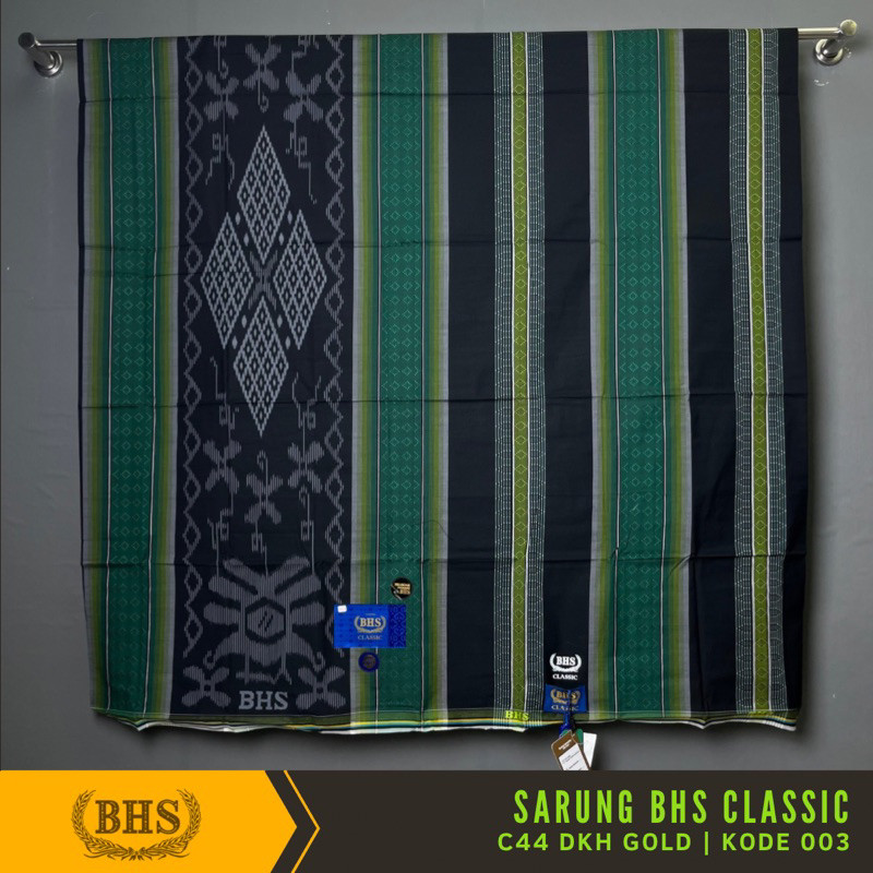 Harava Daily Fashion - Sarung BHS Classic Gold Motif C44 DKH Kawung Dobby Bahan Mercerized Mix Halus