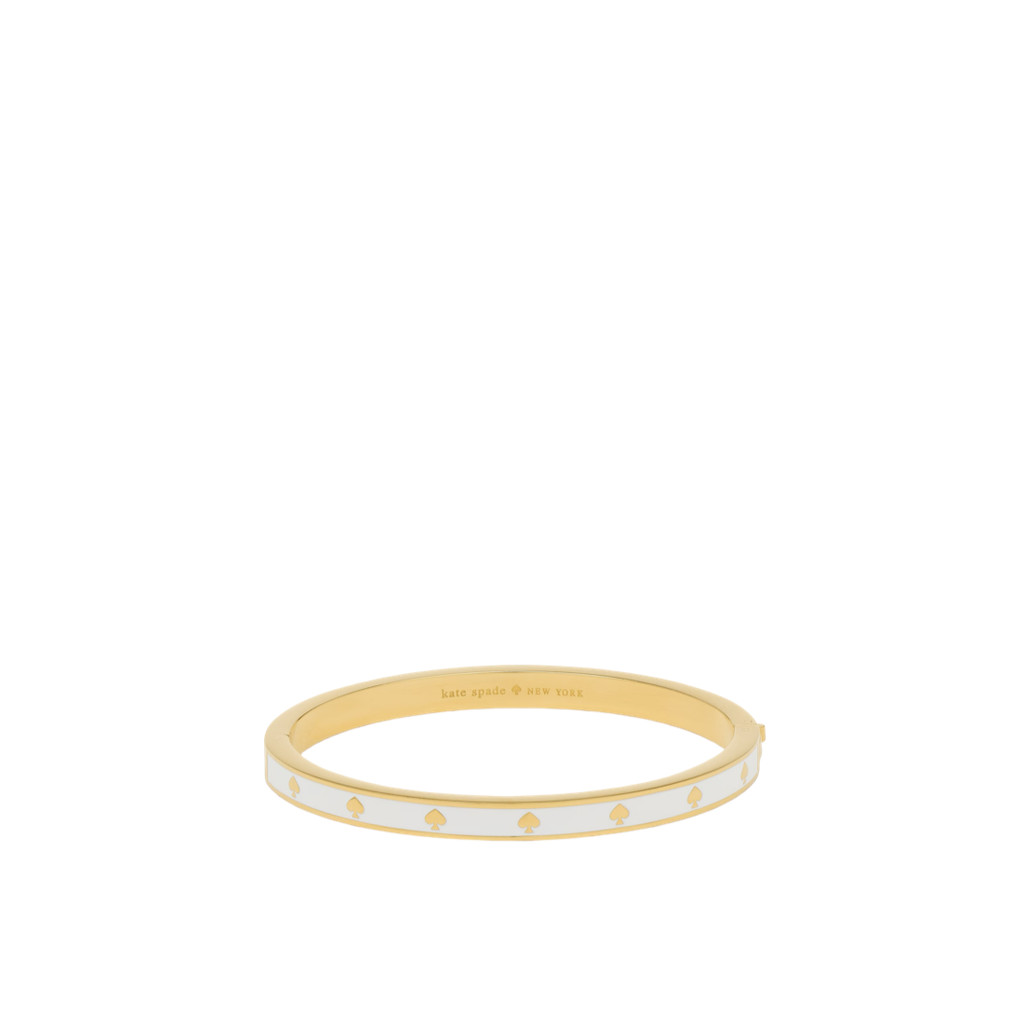 KATE SPADE Spot The Spade Enamel Hinged Bangle White