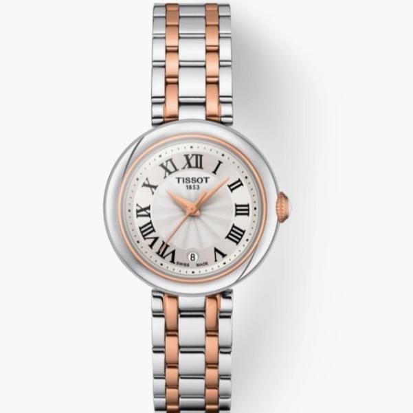 Tissot Bellissima Small Lady 26mm White Dial Gold Silver Tone Stainless Steel Strap Jam tangan wanit