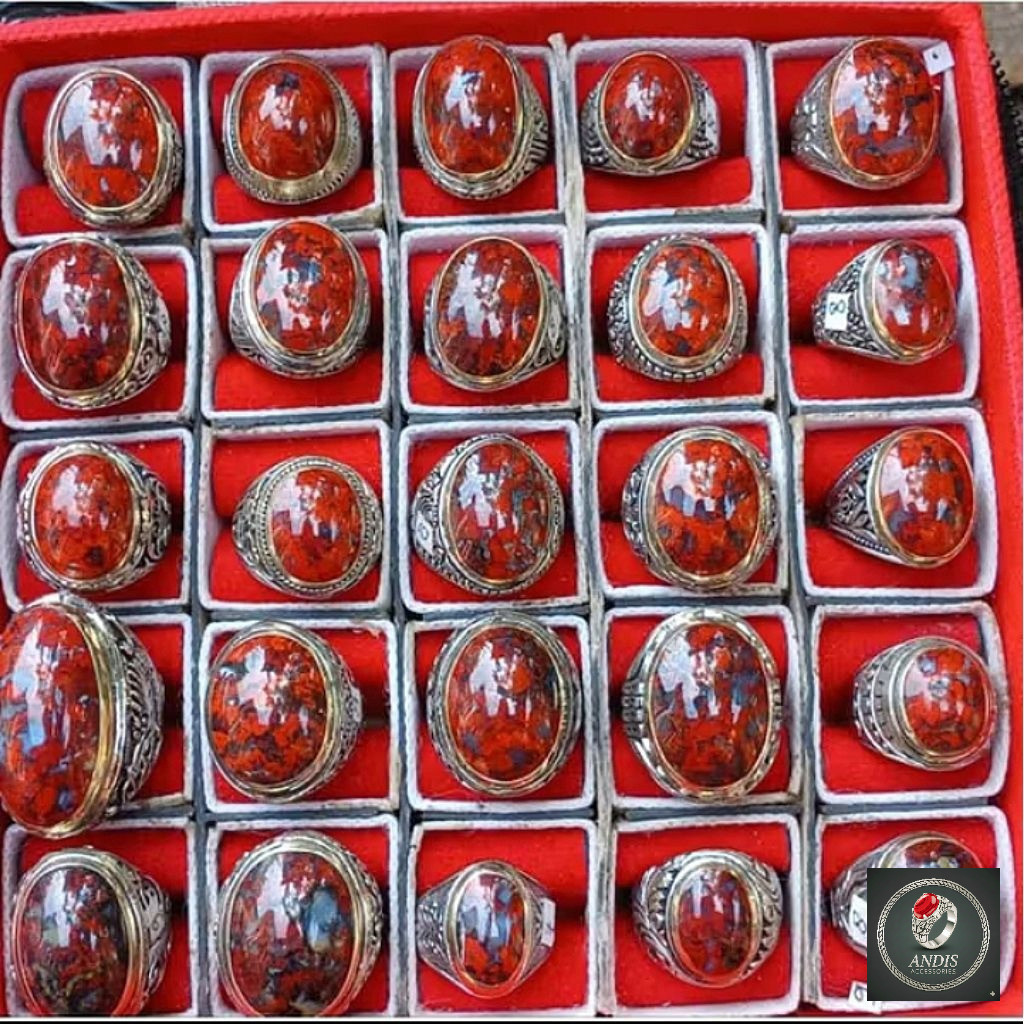 CINCIN BATU BADAR BESI MERAH CABE NATURAL ALAM