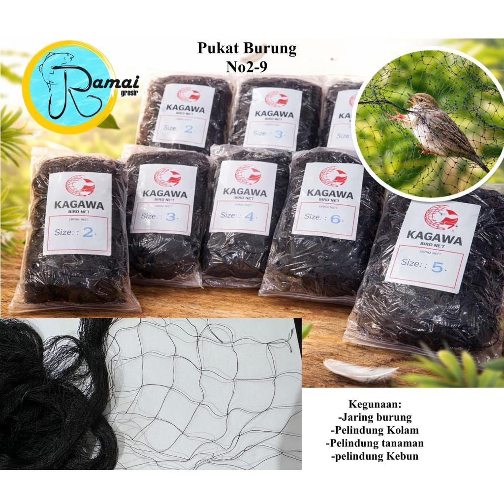 Kagawa Jala Jaring Pukat Burung benang Nilon Ukuran no 2- no 9 Mudah Pasang tidak Kusut Tahan lama