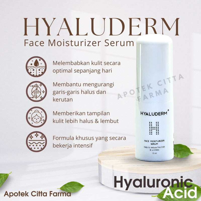 Hyaluderm Face Moisturizing Serum 15 ml - Hyaluronic Acid / Melembutkan & Melembapkan / Antiaging / 