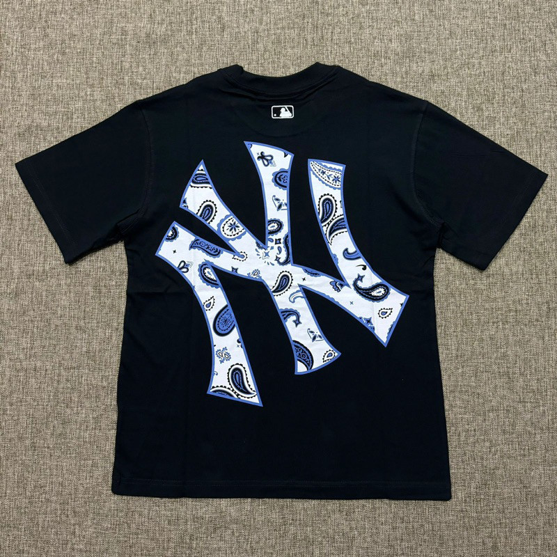 Dijamin katun murni MLB Korea NY Yankees Summer Logo Tee Black Original
