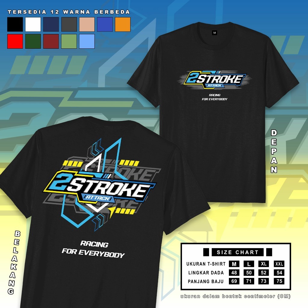 KAOS 2 STROKE | KAOS MEKANIK AMATIR | BAJU RACING | KAOS RACING FULL SPONSOR | BAJU PRIA WANITA