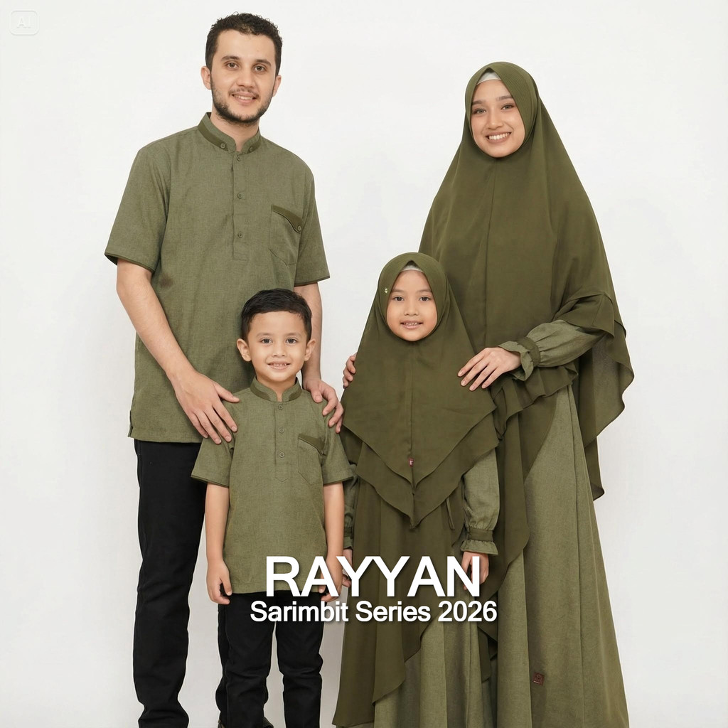 Arra Sarimbit Couple Lebaran Keluarga Baju Family Rayyan Army Muslim
