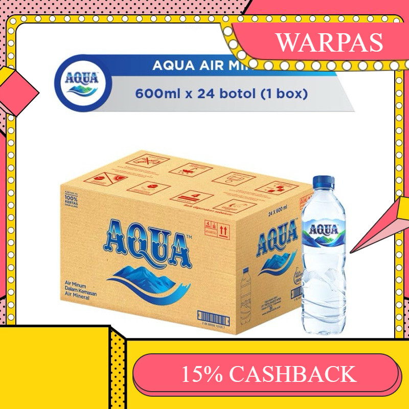 WARPAS aqua botol 600ml/aqua dus 600ml/aqua botol 600 ml/air mineral aqua