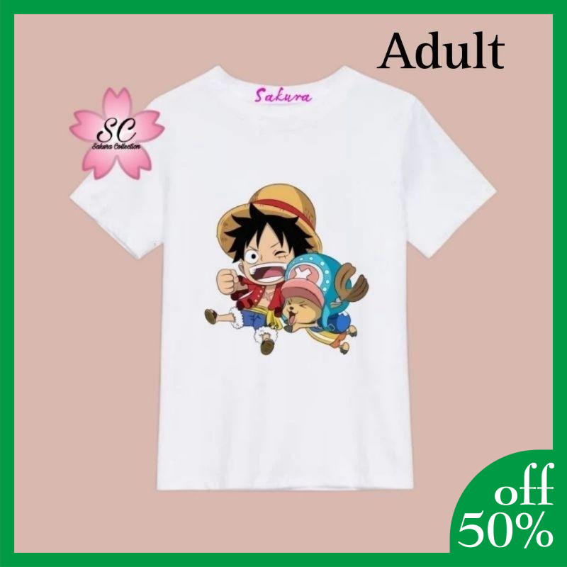 KAOS BAJU ANIME ONE PIECE LUFFY CHOPPER | T-SHIRT ONEPIECE TENGKORAK | BAJU DISTRO COTTON COMBED PRE