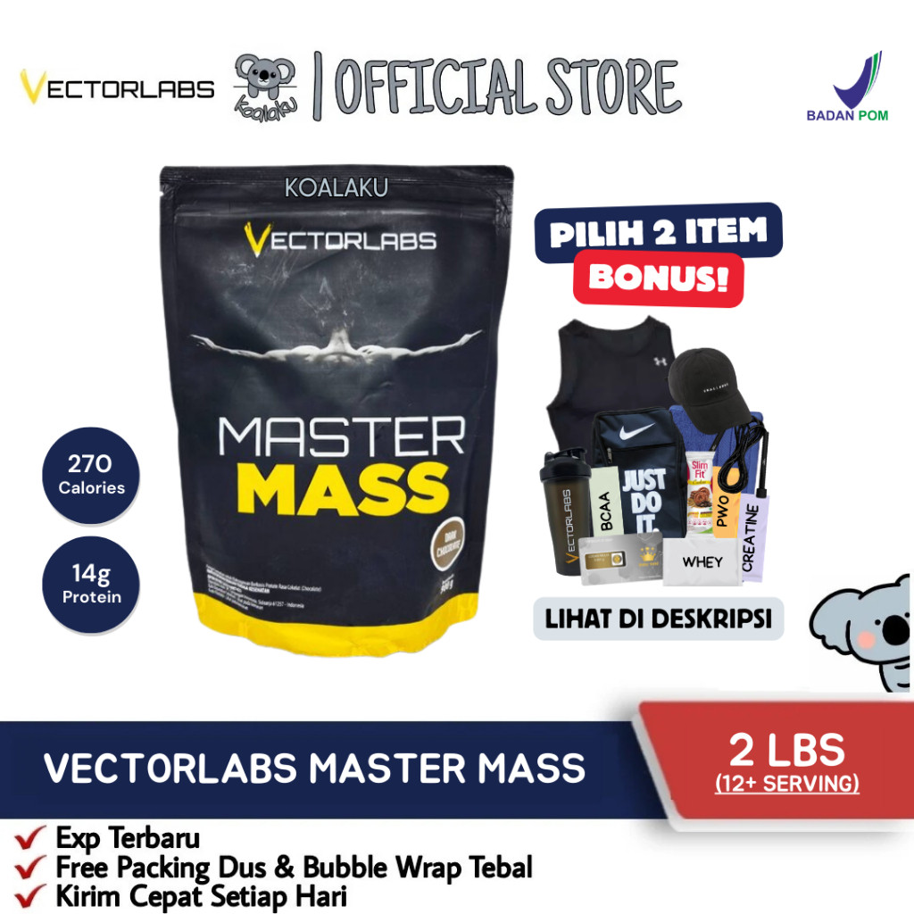 Vectorlabs Master Mass Gainer 2 lbs 900gr Susu Protein Gym Bulking Penggemuk Penambah Berat Badan Su