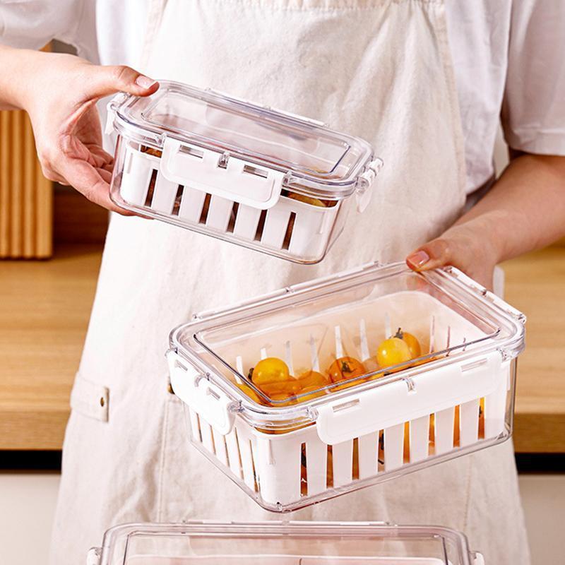 Kotak Penyimpanan Sayur Dan Buah, Kotak Penyimpanan Transparan Untuk Kulkas Dan Dapur