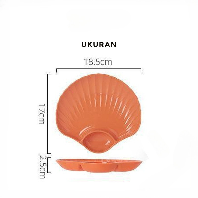 GROWSIR Piring Kerang Aesthetic Wheat Straw Plate Wadah Saji Buah & Snack PZ002