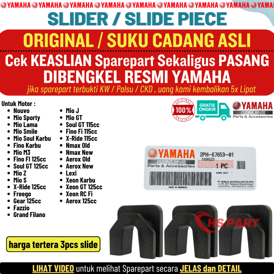 Slide Piece Slider Mio J Mio GT Soul GT Xride Fino Fi 115 Original Yamaha 100%