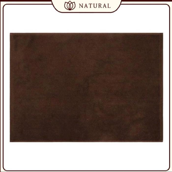 TRIPVIBE Keset Handuk Hotel Putih Tebal 50x70cm - Coklat tua