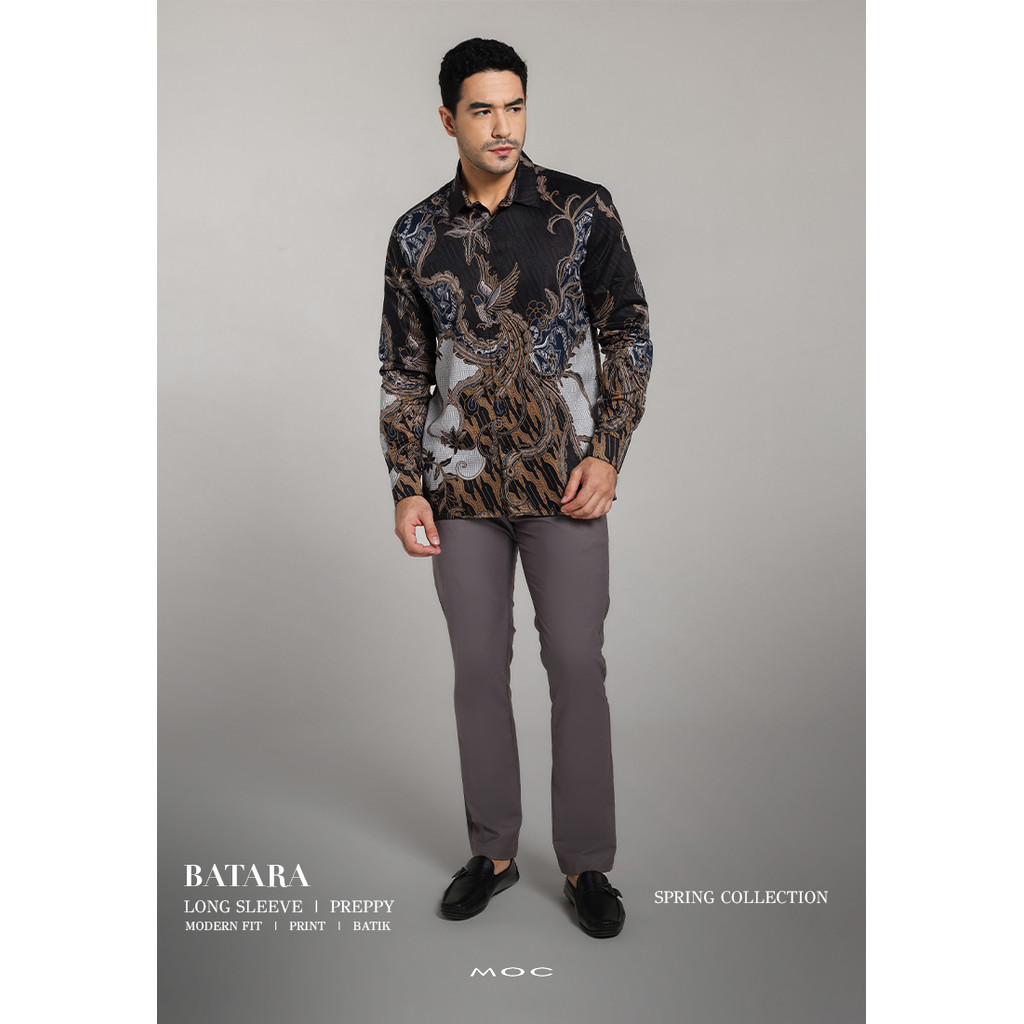 MOC - Kemeja Batik Pria Lengan Panjang Batara - Brown