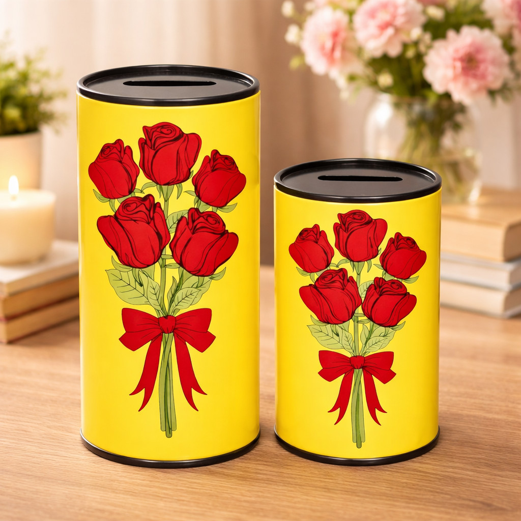 Bunga Karakter Celengan Anak Besar Aesthetic Plastik Anti Penyok Buka Tutup Celengan Motif Bunga