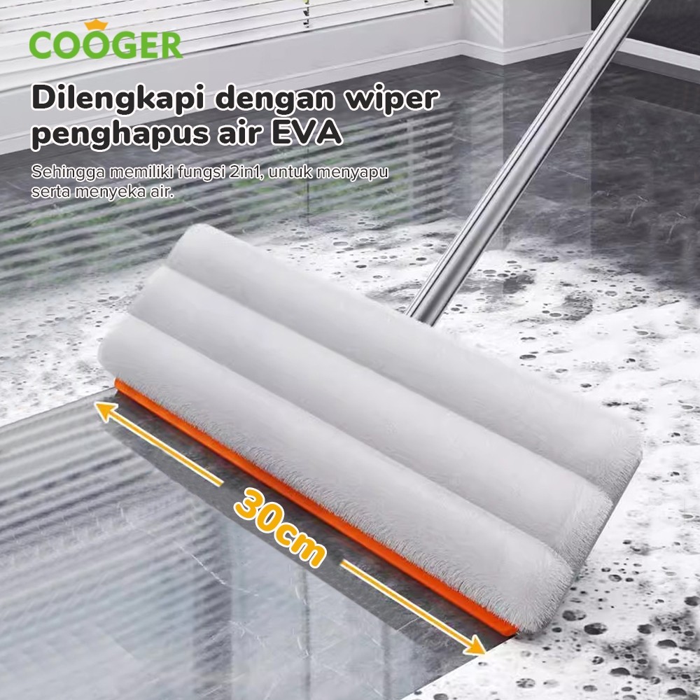 COOGER Pel Lantai 2in1 Alat Pel+Wiper Dual Ember Pencuci dan Pengering Peras Otomatis Pelan Lantai P