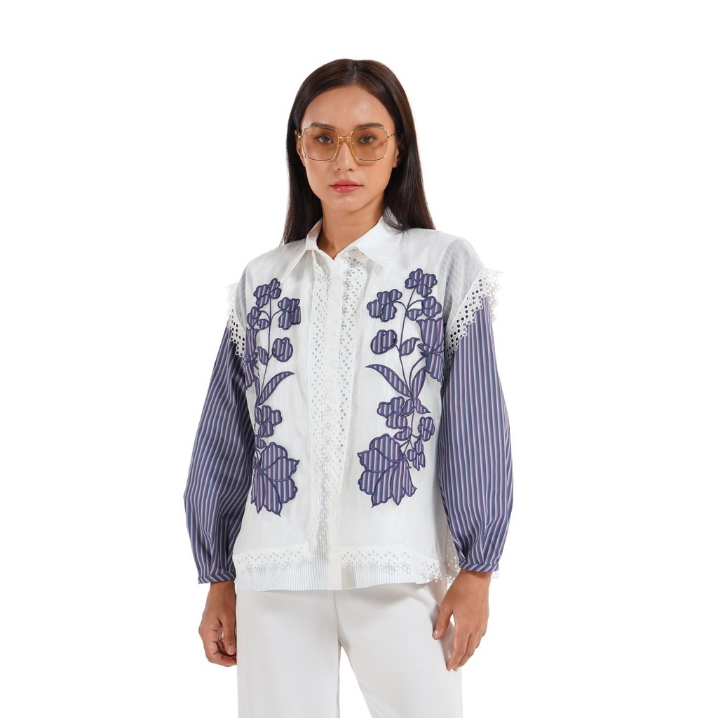 Benang Jarum Black Label - Selena Embroidery Shirt - Bluenicorns