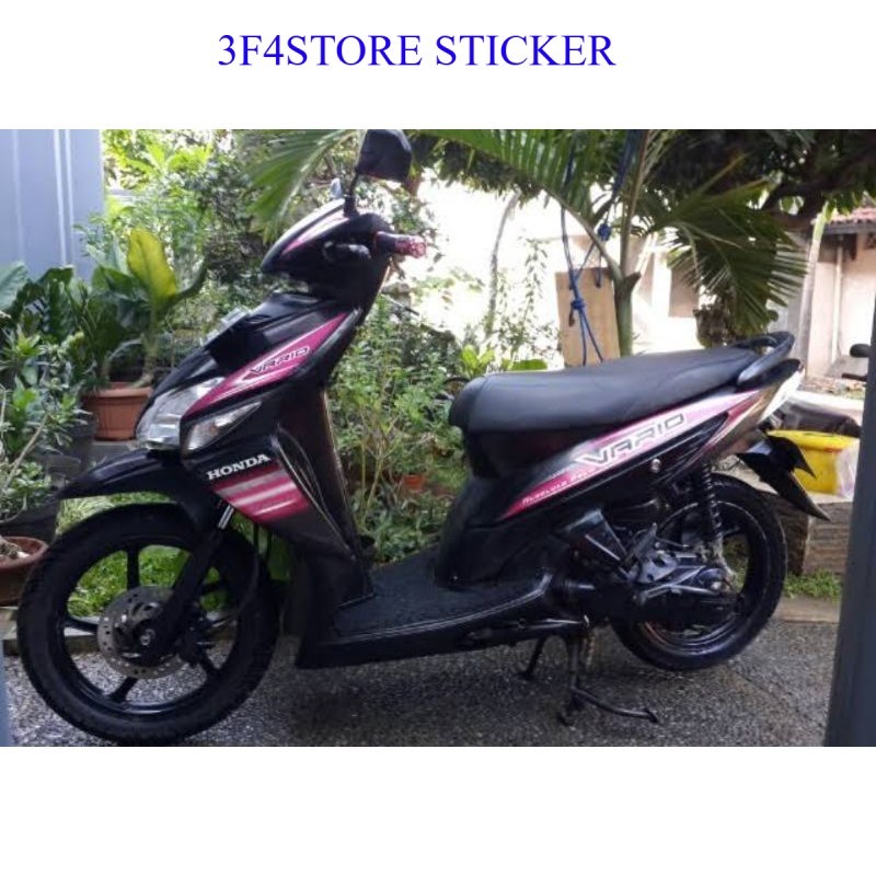 Striping stiker polet motor honda vario 110 karbu 2008 hitam pink standar