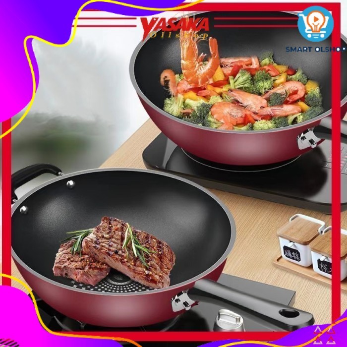 Wajan Miyoshi Diamond 32cm - Kuali Masak Granit Anti Lengket