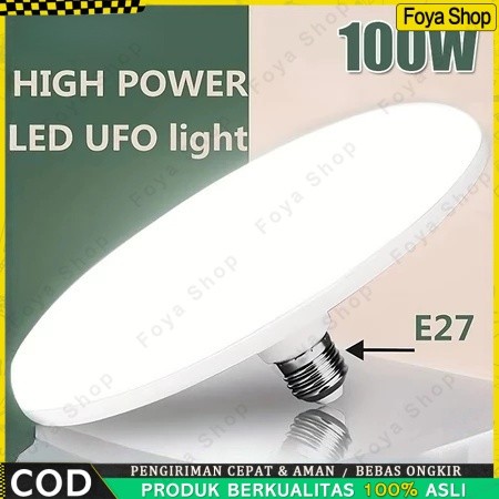 220V E27 Lampu LED Super Terang 20W 30W 40W 60W 100W UFO Lampu LED Lampu Meja Penerangan Putih Hanga