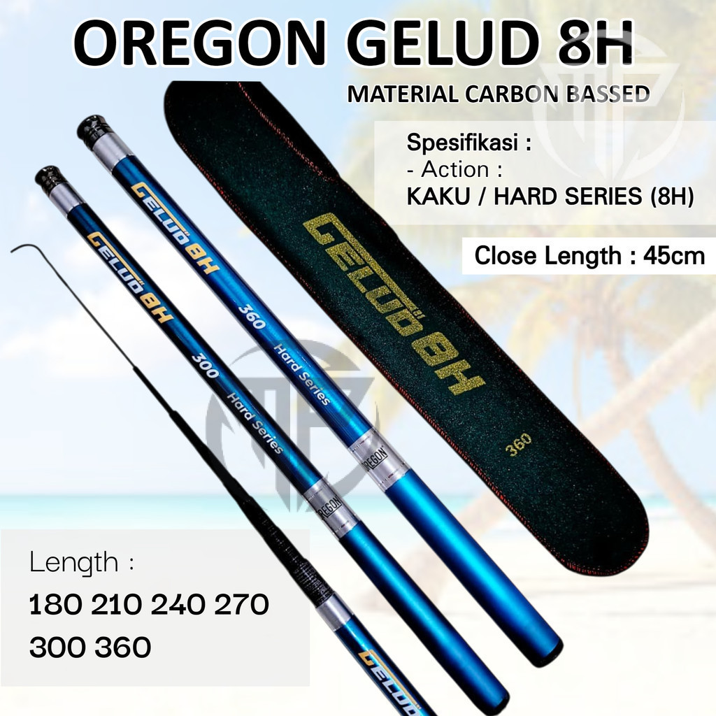 Tegek Oregon GELUD 8H Panjang 300 360 Bahan Carbon Joran Pancing Ros Pendek Action Kaku Ringan Kuat