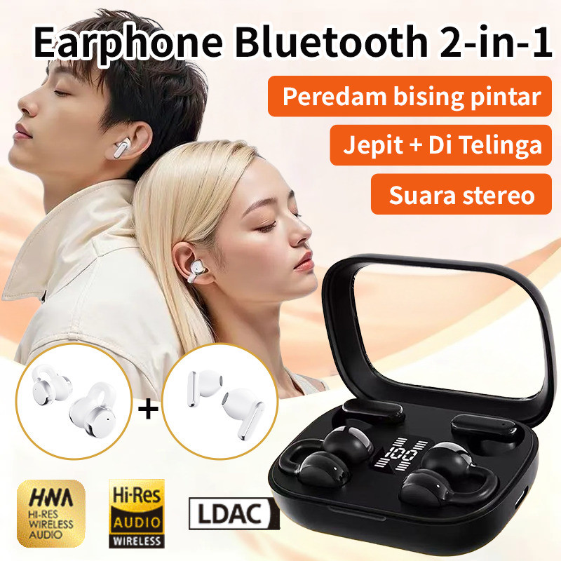 [Baterai Tahan Lama 24 Jam] Headset Bluetooth | Headset Nirkabel Dual Baterai Tahan Lama/Headset Blu