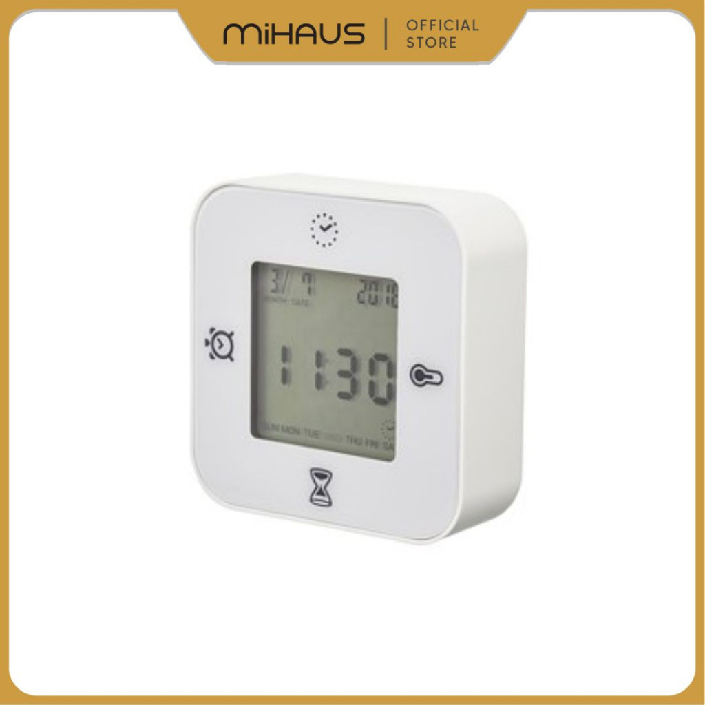 TERLARIS IKEA KLOCKIS Jam termometer / alarm pengatur waktu Digital, Putih KL1936