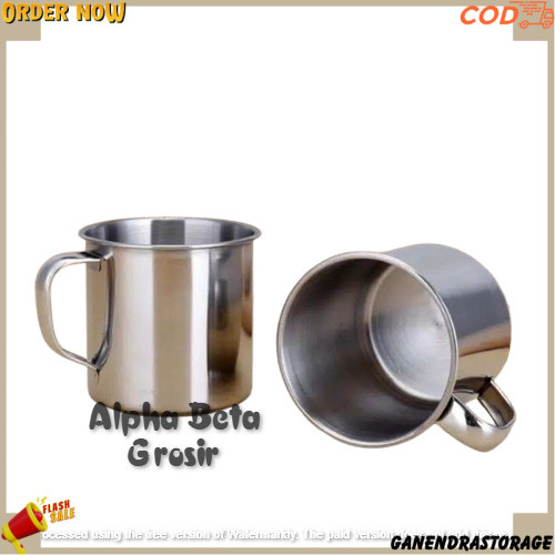 MUG GELAS KOPI MURAH / MUG GELAS KOPI STAINLESS / CANGKIR KOPI STAINLESS GND