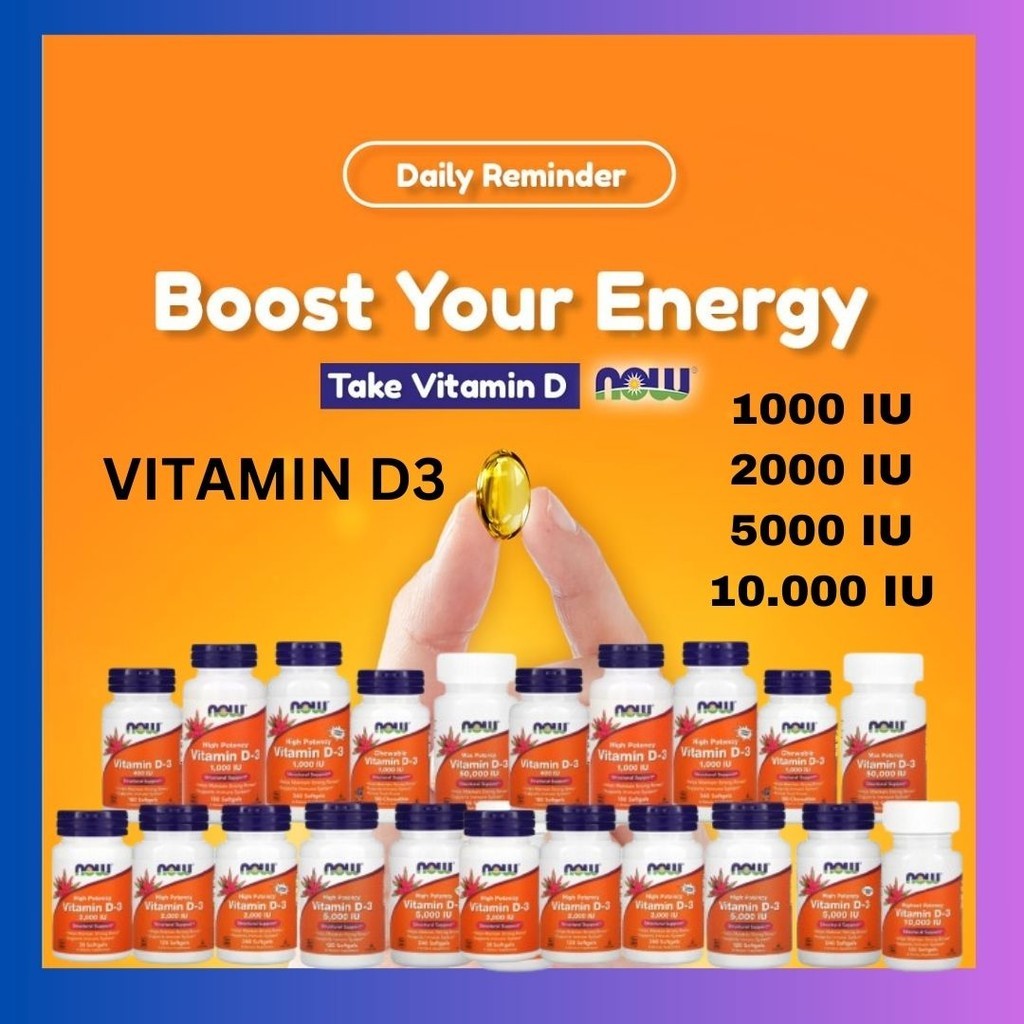 Original NOW Vitamin D-3 D3 400 1000 2000 5000 10000 50000 d3 k2  made in usa america