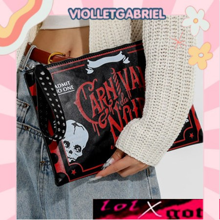 Tas Tangan Dompet Besar Tas Notebook Tab Gothic Lolita Cosplay Tengkorak Skull REALPICT 