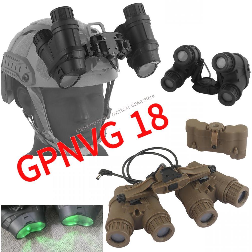 Airsoft tático iluminado visível nvg lado lançamento gpnvg18 óculos de visão noturna manequim modelo