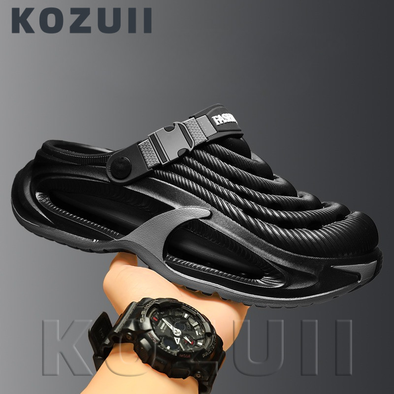Kozuii Sandal Pria Kekinian Tinggi Sandal Slop Pria Sepatu Sandal Slide Pria Anti Licin