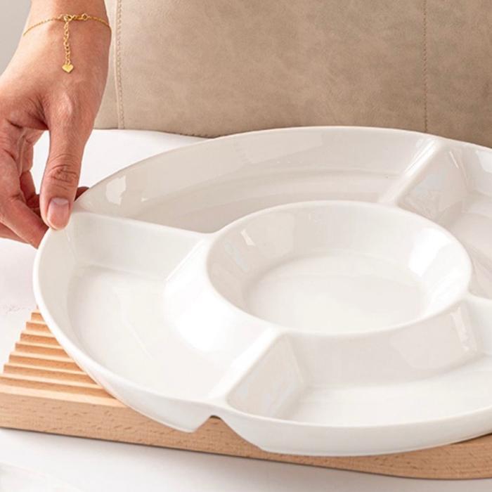 Piring Keramik Sekat 5 / Piring Saji Keramik Sekat 5 / Piring Saji Sekat / Piring Saji Chinese BBQ /