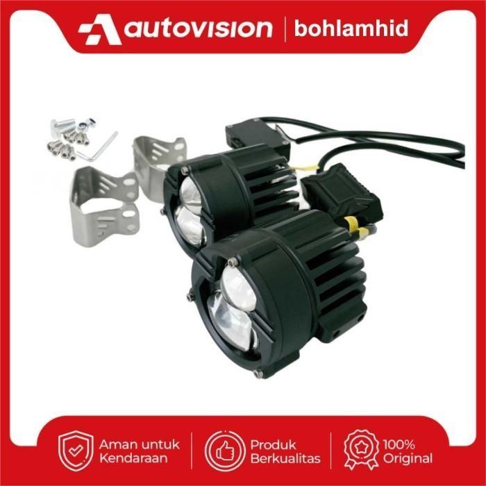 Foglamp INNOVA 2011-2014 Projektor Bi LED 3" Autovision Borneo LB 110W 2Warna Lampu Kabut - Putih - 
