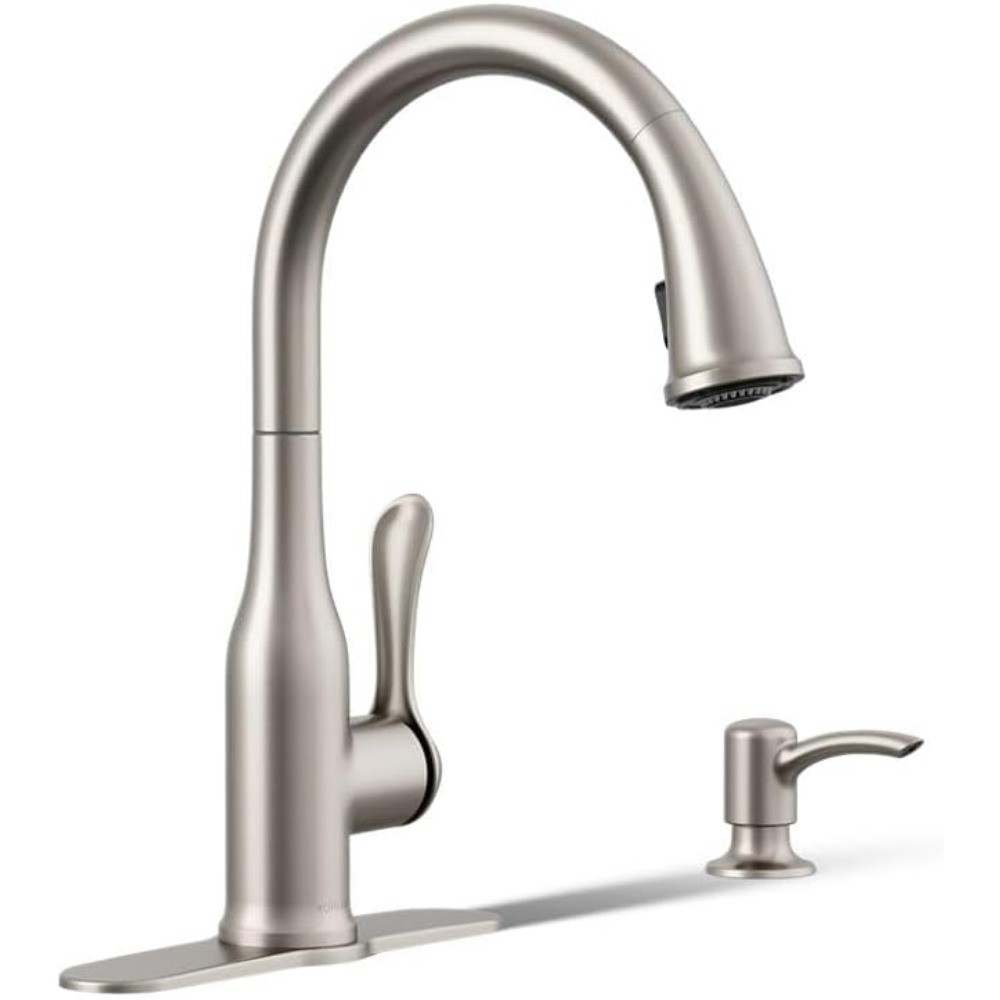 Kohler Motif Kitchen Sink Faucet in Vibrant Stainless Steel Finish