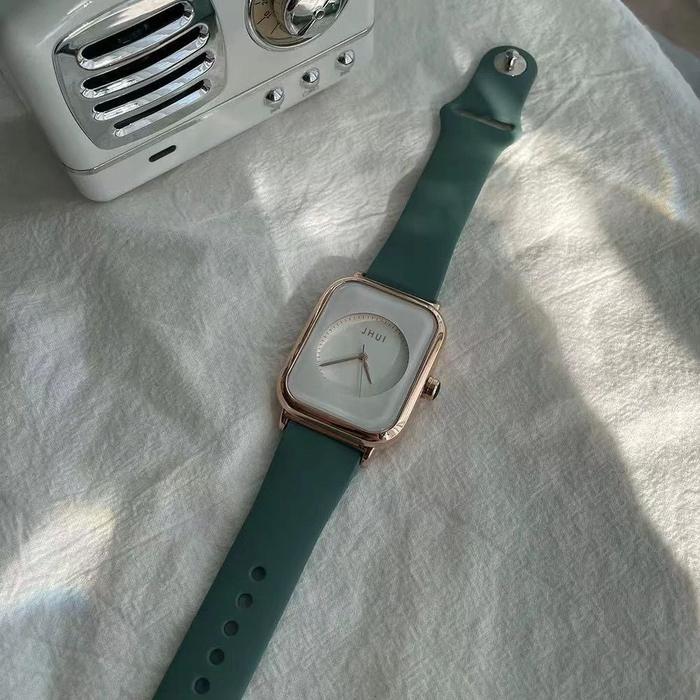 PUGLIA - Jam Tangan Wanita Kekinian Strap Pu Dial Kotak Fashion Impor | COD Bayar ditempat | Grosir 