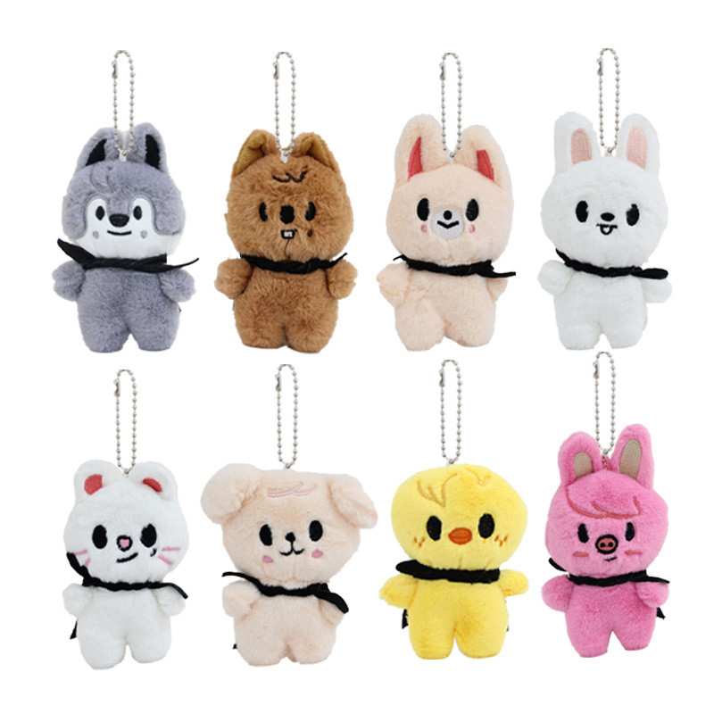 Kawaii Stray kids Doll Cape Cloak Keyain Cartoon Pent SKZOO Li Longfu Han Zhieng Jiniret Plush Toy B
