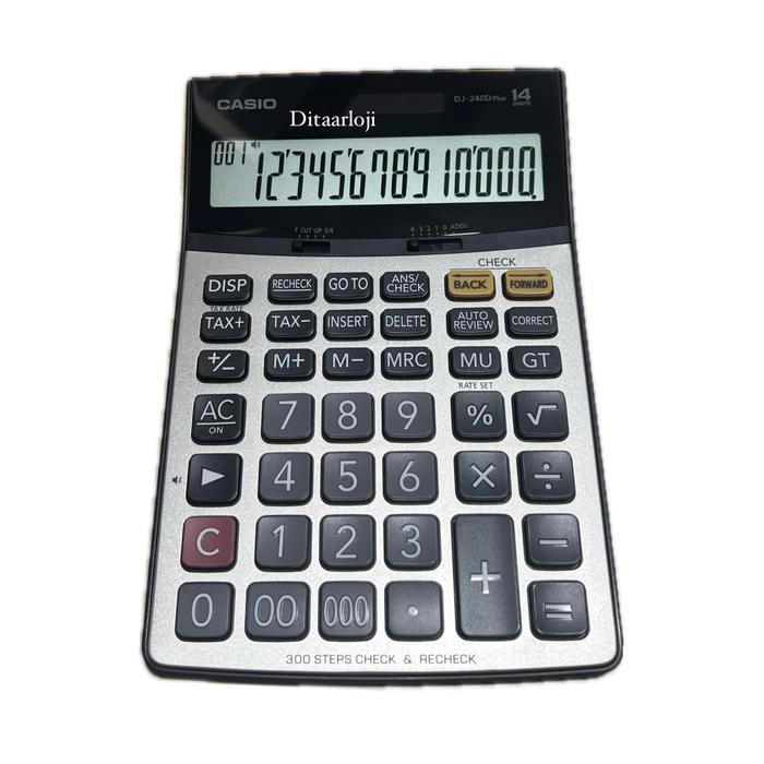 kalkulator meja Casio DJ-240D plus besar 14 digit original