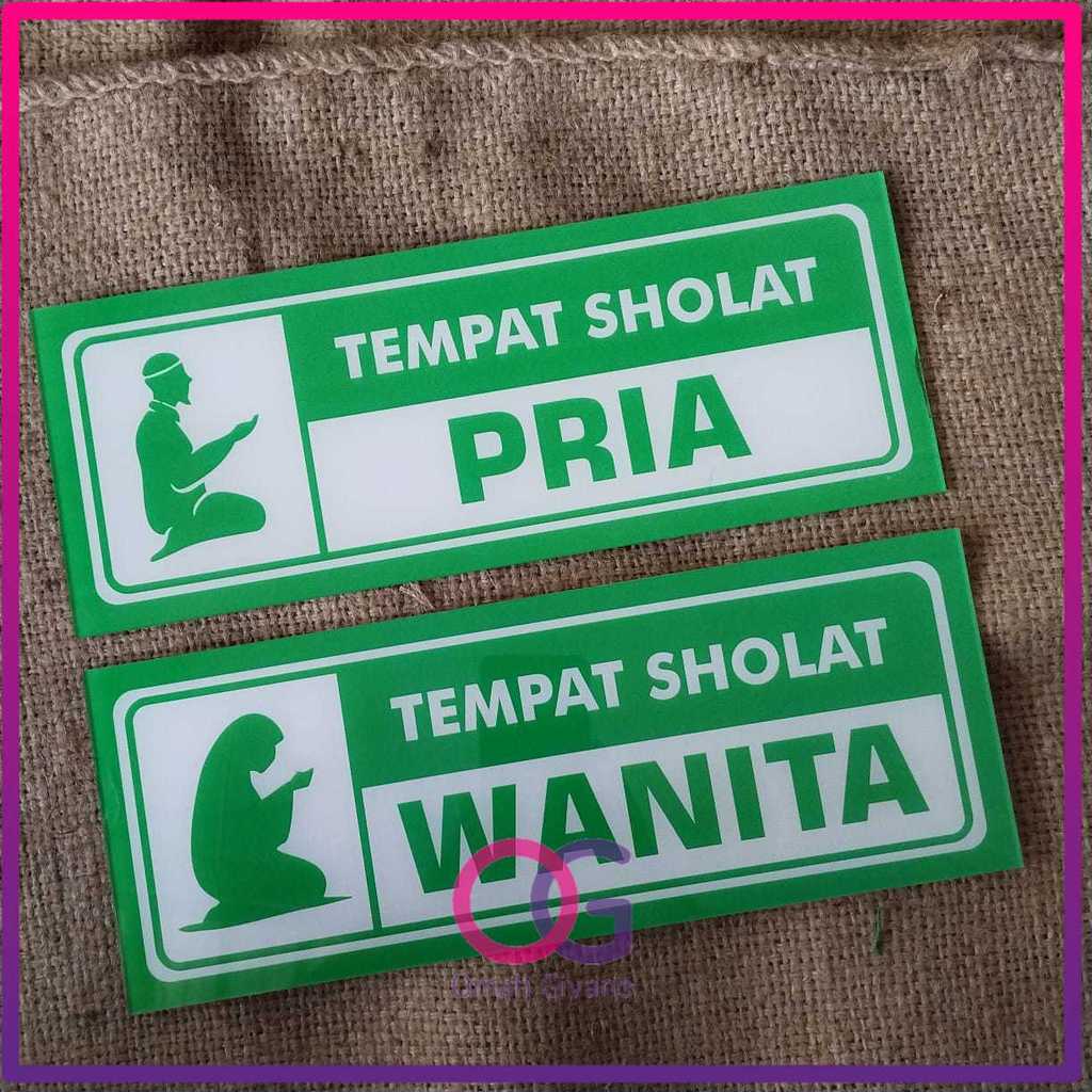 Paket 2 Akrilik Tempat Sholat Pria  Dan Wanita _ Akrillik Tempel _ Akrilik Murah - Akrilik Sholat