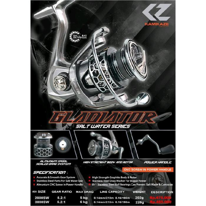 REEL PANCING KAMIKAZE GLADIATOR SW 2000 3000 POWER HANDLE | REEL SPINNING | REEL SALTWATER | REEL LA
