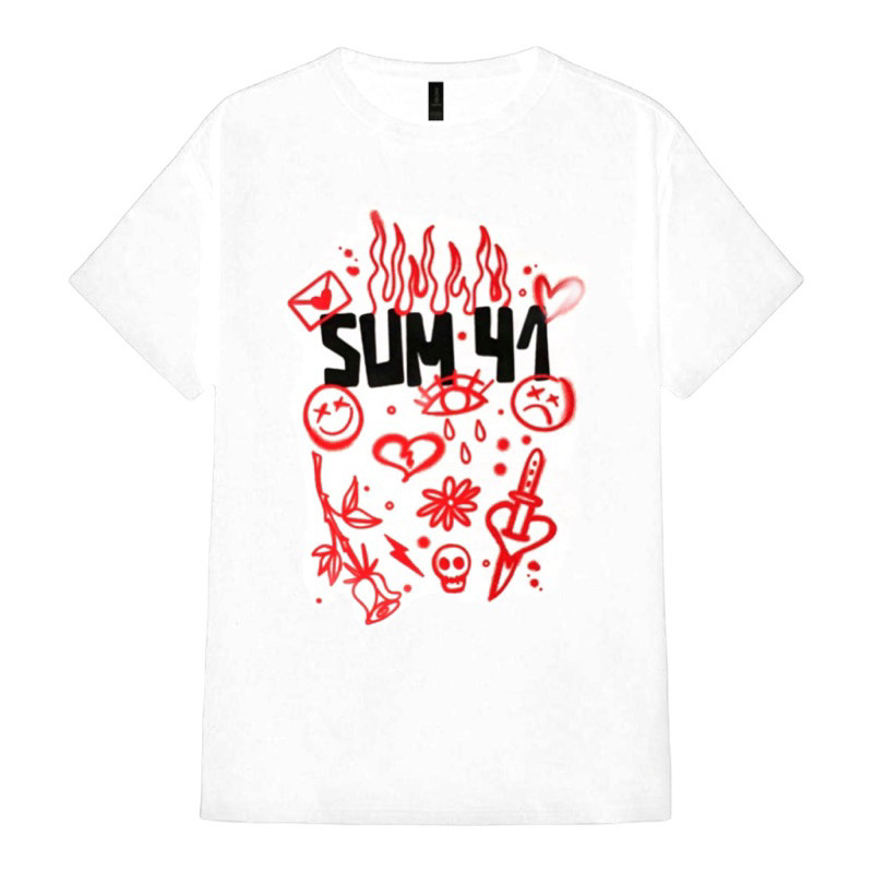 (COD) T-SHIRT / KAOS BAND OFFICIAL SUM 41 - SKETCHES EUROPEAN TOUR 2022