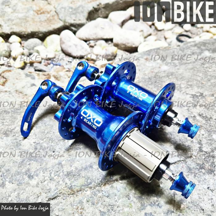 Hub Freehub OXO Pro 32 Hole Blue Sepeda MTB 4 Bearing Jangkrik 32H