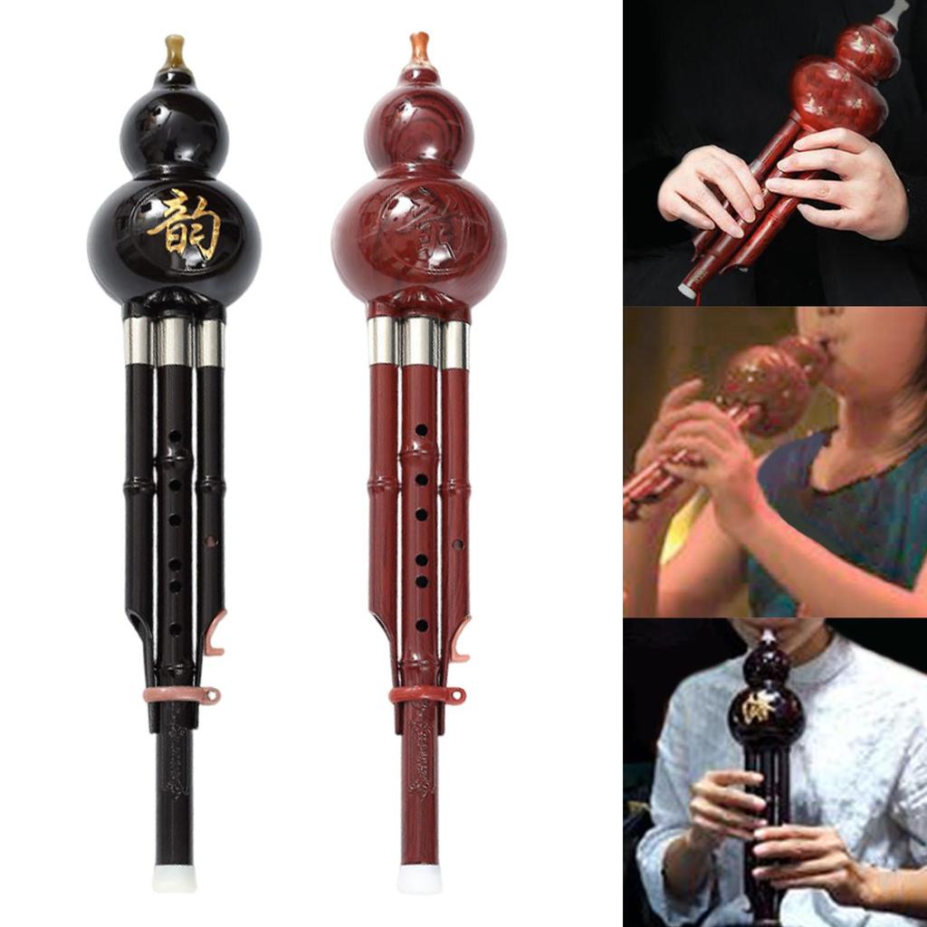 Chinese Hulusi Flute Gourd Hlute C Key Hulusi Flute Instrument Traditional for Home Holiday Gift Par