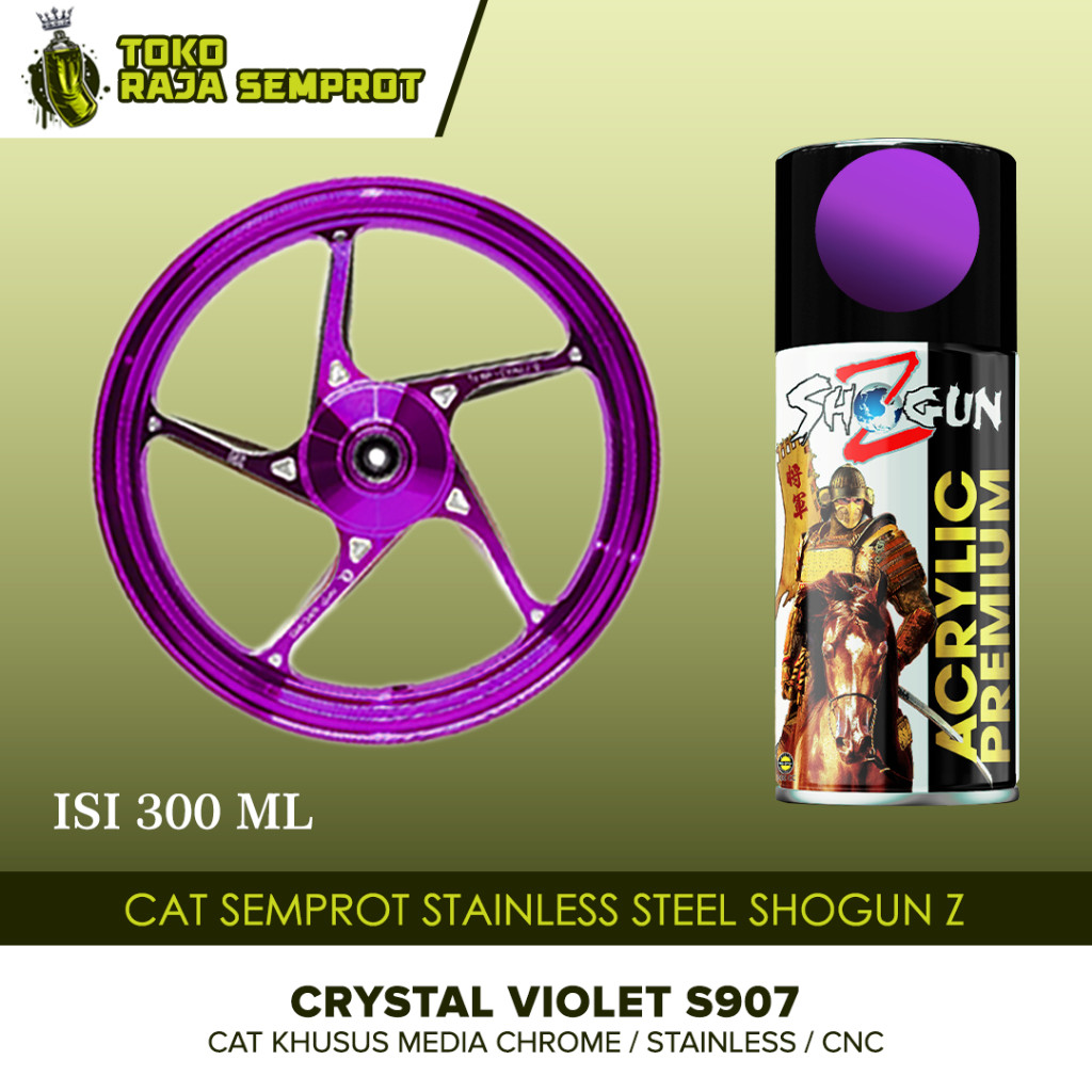 Cat Pilok Pylox Stainless Steel PREMIUM Cat Semprot Pilox Velg Motor CNC Ungu Violet 300 ML terlaris