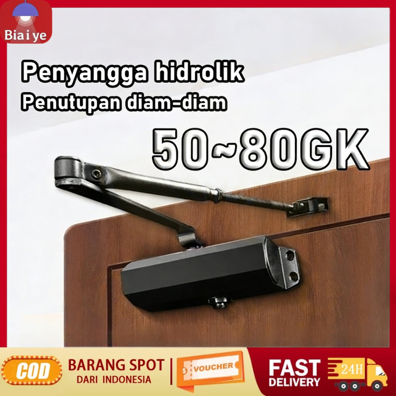 Door Closer Otomatis Tutup Pintu Kantor Kamar Hidrolik Aluminium