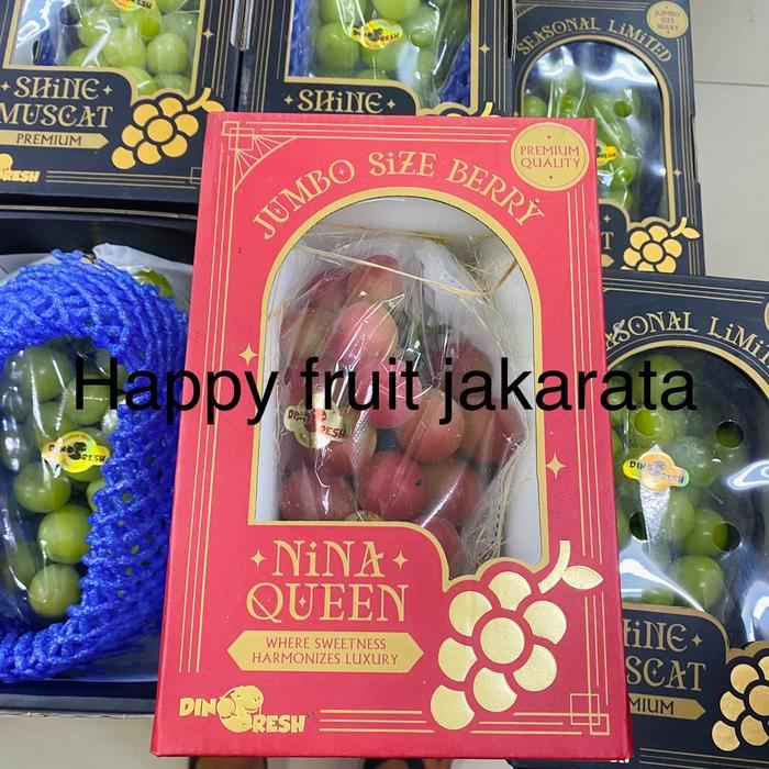 Buah anggur Nina queen jumbk size | Promo Buah anggur queen nina Box