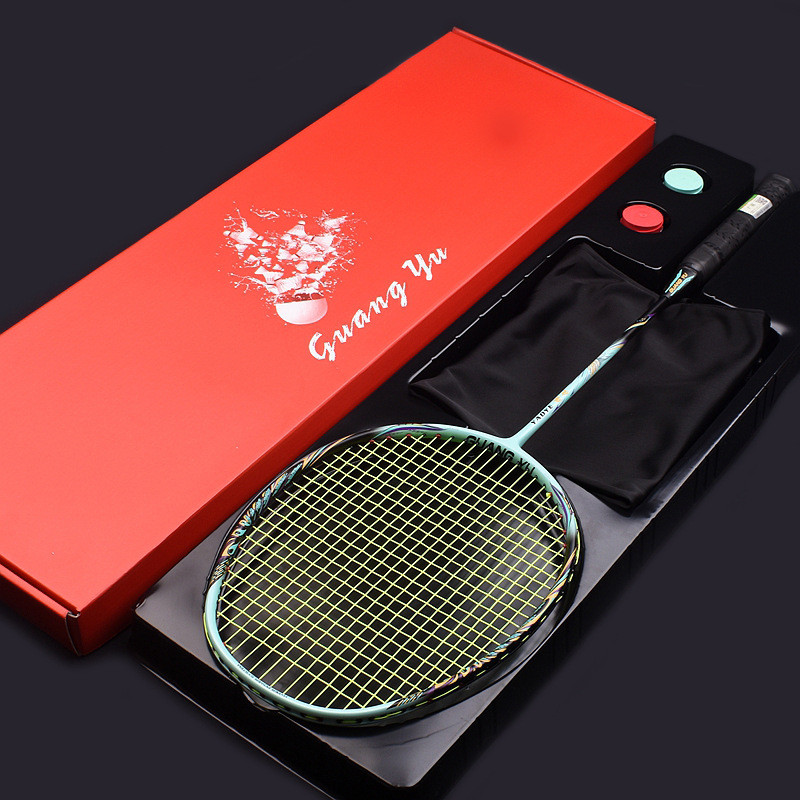 Offensive Badminton Racket Carbon Fiber 32 Pounds Professional Training Carbon Badminton Racket